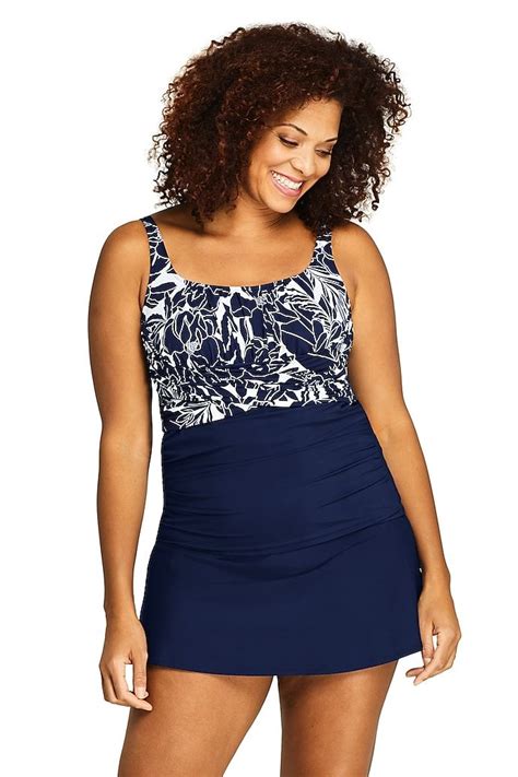 plus size swimwear lands end|More.